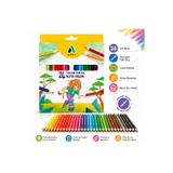 Adel 24 Renk Kuru Boya Kalemi Seti Standart Tam Boy Canlı Renkli Okul Resim Çizim Ve Boyama Kalemi