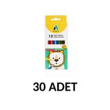 Adel 30 Adet Kuru Boya Kalemi 12 Renk Tam Boy