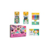 Adel 4’lü Set,Resim Defteri 25x35,Kuru Boya,Keçeli Kalem,Pastel Boya,Suluboya(Karma Renk Gönderilir)