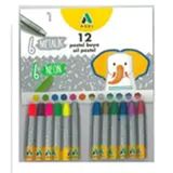 Adel 6 Metalik+6 Neon 12 Renk Yağlı Pastel Boya