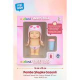 Adel Adeland Sweet Doll Uykucu Bebek 10 cm – Kutu 14×10×5 cm (Pembe Şapka - Göz Desenli)