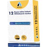 Adel Beyaz Tahta Kalemi Mavi 12LI Kutu 2-2,5 mm Uç Kalınlığı ile Kolay Silinir