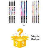 Adel Blackline Karışık Kurşun Kalem 12'li Set,uzay Desenli,neon,mozaik Desenli Konsept Kurşun Kalemler, Sürpriz Hediyeli