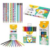 Adel Boya Seti 12 Li Kuru - Sulu - Pastel- Keçeli Boya - Kurşun Kalem Set - Çok Renkli