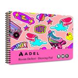 Adel Fun Karton Kapak Resim Defteri 25x35 cm 15 Yaprak 000077 Pembe