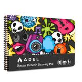 Adel Fun Karton Kapak Resim Defteri 25x35 cm 15 Yaprak 000077 Siyah