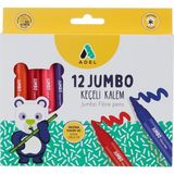 Adel Jumbo Keçeli Kalem, 12 Renk - Çok Renkli