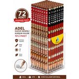Adel Kahve Desenli 2b Kurşun Kalem 72'li Paket