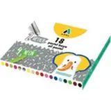 Adel Karışık Set 18'li 12 Klasik 4 Metalik 2 Neon Renk Pastel Boya