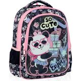 Adel Kids Cute Panda Okul Sırt Çantası ve Beslenme Çantası - Pembe