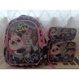 Adel Kids Girl 2 Sırt Çantası , Beslenme Çantası , Kalem Çantası (3 ' Lü Set )