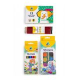 Adel OKUL KIRTASİYE BAŞLANGIÇ SETİ - 12'Lİ KURU BOYA 12'Lİ SULU BOYA 12'Lİ PASTEL BOYA 12'Lİ KURŞUN KALEM - ADEL SET
