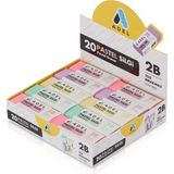 Adel Pastel Dust-Free Pastel Büyük Boy Silgi 20'li Paket - Renkli