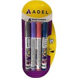 Adel Tekstil Kumaş Kalem Markörü 4 Lü Keçeli Kalem Adel Tekstil Markörü 4 Renkli Paket - Karışık-Çok Renkli - Standart