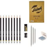 Adel Yayınları Eskiz Başlangıç Seti 1 + Dereceli Kalem + A5 Defter + Dağıtıcı Set + Silgi + Açacak + Hamur Silgi - Karışık-Çok Renkli - standart