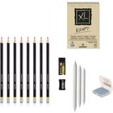 Adel Yayınları Eskiz Başlangıç Seti 6 + Dereceli Kalem + A5 Defter + Dağıtıcı Set + Silgi + Açacak + Hamur Silgi - Karışık-Çok Renkli - standart