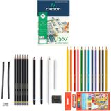 Adel Yayınları Eskiz Set 27 Parça Set 10 + Dereceli Kalem + Kuru Boya + A5 Defter + Hamur Silgi + Kömür + Füzen - Renkli - Standart