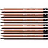 Adel Yuvarlak Kurşun Kalem 2B 12'li Paket Blackline Karma Renkli ve Kullanışlı
