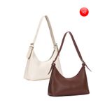 Adelina Bags 2'li Çanta Paketi Kadın Baget Günlük Krem ve Bordo El ve Omuz Çantası İki Çanta