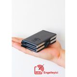 Adelina Bags Adelina Çift Alüminyum Mekanizmalı Erkek Kartlık 7x10 CM - Siyah siyah