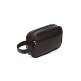 Adelina Bags Erkek Siyah Hakiki Deri Seyahat Kozmetik Portföy Clutch El Çanta