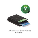 Adelina Bags Unisex Rio Mekanizmalı Otomatik Kızaklı Kartlık Cüzdan Siyah