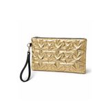 Adelina Bags Yıldız Nakış İşlemeli Portföy El Çantası Bilek Askılı Saten Astarlı Gold Clutch Çanta