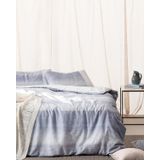 Adelya King Size %100 Pamuk Madame Coco Crep Baskılı Nevresim Takımı - Mavi