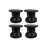 Adem Koç 5 Cm Çap 42 Mm Ayarlı Metal Dolap Vestiyer Komidin Baza Ayağı Siyah 4 Adet