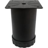 Adem Koç Plastik Tablalı Metal Dolap Masa Koltuk Kanepe Ayağı Çap: 60 mm Texture Siyah - 10 cm