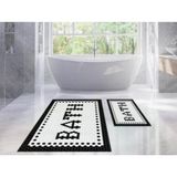 Aden Bath Petek Desenli Dot Taban 2'li Banyo Paspas Takımı