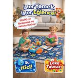 ADEN BEBEK AKSESUARLARI Çocuk ve Bebek Sıvı Geçirmez Yemek Örtüsü, Sofra Bezi,Beslenme Örtüsü Duck Kumaş 90x90 cm