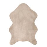 Aden Halı, Süet Kaymaz Taban Halı, Goya, Tavşan Tüyü Yumuşak Dokulu Süet Taban Peluş Halı, (bej-60x90cm)