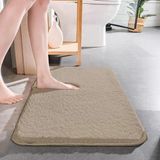 aden Kaymaz Taban , Tekli Post Peluş Banyo Paspası, Kaymaz Taban 40x60 Cm (Açık kahve)