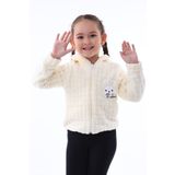 aden kids 1-5 Yaş Mavi Peluş Krokodil Desenli Çocuk Hırka - Kareli, Fermuarlı Ve Iç Astarlı