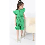 Aden Kids Kız Çocuk Kemerli Esnek Kumaş 4-12 Yaş Tulum - 780Yeşil - 10 - 11 Yaş