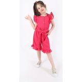 Aden Kids Kız Çocuk Kemerli Esnek Kumaş 4-12 Yaş Tulum - 960Fuşya - 12 - 13 Yaş