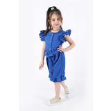 aden kids Kız Çocuk Kemerli Şık Tulum - Esnek Rahat Kumaş - 4-12 Yaş - Tatil, Bayram Ve Günlük Kullanım