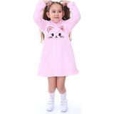 Aden Kids Kız Çocuk Pembe Kapşonlu Peluş Elbise - 10 - 11 Yaş - 950Pembe