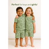 Aden Kids Kız Erkek Cocuk Yeil Saferi Baskılı Yazlık Pijama Takımı - 1 - 2 Yaş - 700Yeşil
