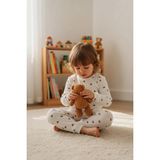 Aden Kids Raporlu Kumaş Desenli Çocuk Pijama Takımı - Kahverengi - 1 - 2 Yaş
