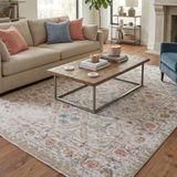 Aden Lorien Vintage Dokuma Halı | Eskitme Desenli Pamuk Tabanlı Halı | Modern Salon Halısı | 100 x 200 | Model LOR03