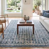 Aden Lorien Vintage Dokuma Halı | Eskitme Desenli Pamuk Tabanlı Halı | Modern Salon Halısı | 100 x 200 | Model LOR11