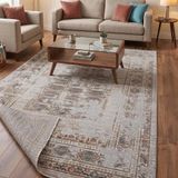 Aden Lorien Vintage Dokuma Halı | Eskitme Desenli Pamuk Tabanlı Halı | Modern Salon Halısı | 200 x 290 | Model LOR04