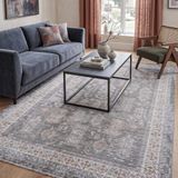 Aden Lorien Vintage Dokuma Halı | Eskitme Desenli Pamuk Tabanlı Halı | Modern Salon Halısı | 200 x 290 | Model LOR06