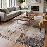 Aden Lorien Vintage Dokuma Halı | Eskitme Desenli Pamuk Tabanlı Halı | Modern Salon Halısı | 200 x 290 | Model LOR14