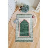 Aden Lyon Bambu Kumaş Dokuma Seccade | Kaymaz Pamuk Dokuma Taban Seccade | 70x140cm