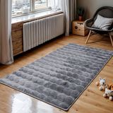 Aden Maya Peluş Halı | Tavşan Tüyü Dokulu | Kaymaz Tabanlı | Makinede Yıkanabilir Modern Halı | MYA Antrasit | 100 x 200 cm | Model MYA01