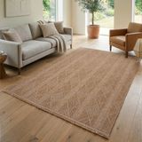 Aden Native Hasır Dokuma Halı | Makinede Yıkanabilir Normal Tabanlı Salon Halısı | Kilim ve Yolluk | Bej | 100 x 200 cm | Model NAT01