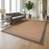 Aden Native Hasır Dokuma Halı | Makinede Yıkanabilir Normal Tabanlı Salon Halısı | Kilim ve Yolluk | Bej | 160 x 230 cm | Model NAT04